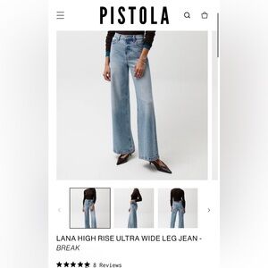 pistola Lana High-Rise Wide Leg Jeans — Light Blue
